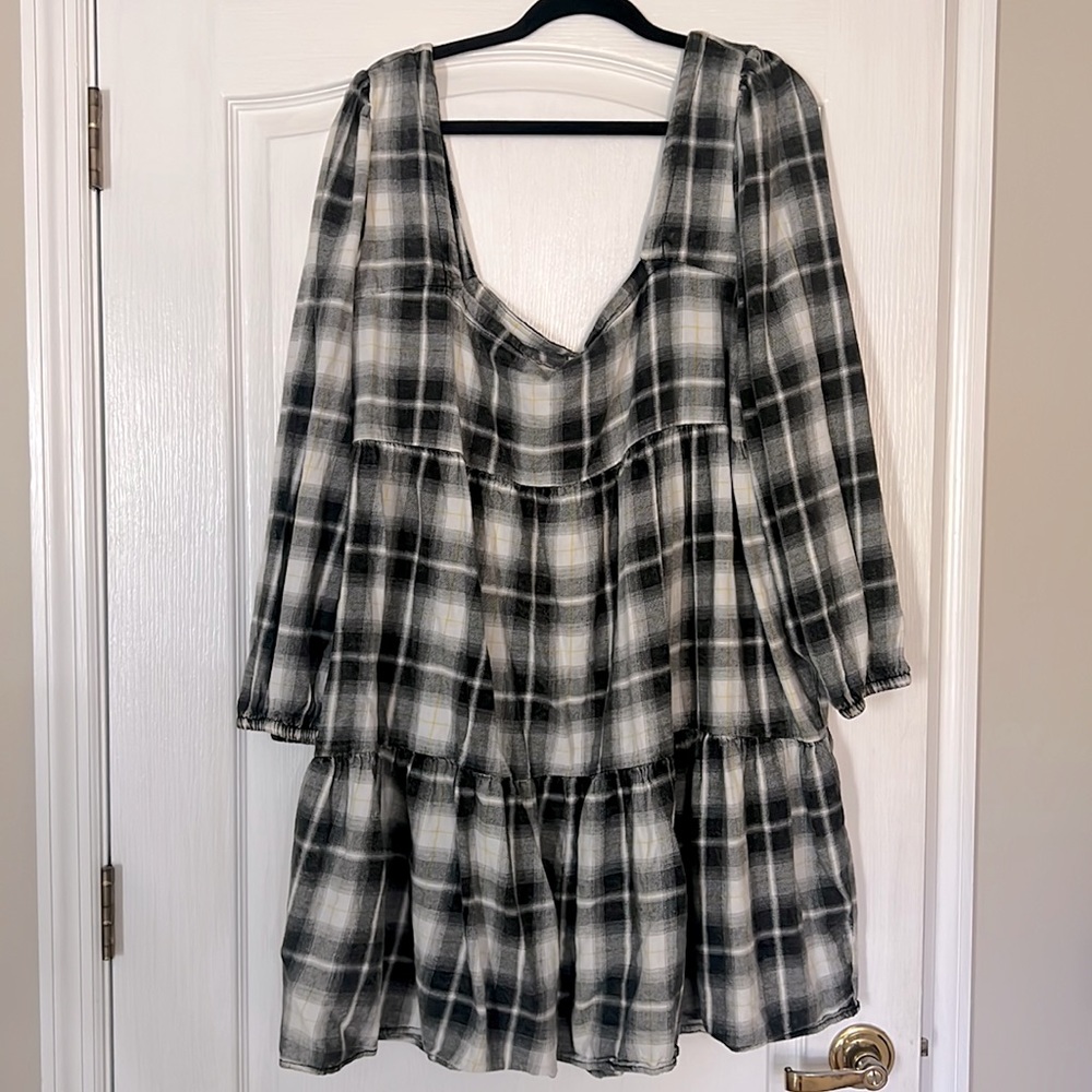 Plaid baby doll dress